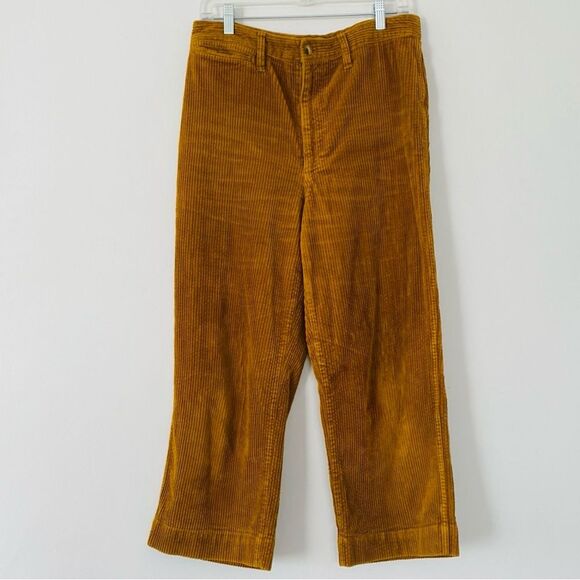 Madewell Brown Corduroy Pants Straight-Leg sz 30 Boho Casual - Picture 1 of 12